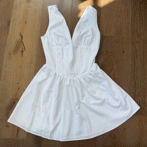 Naked Wardrobe Elegant White Sleeveless Dress